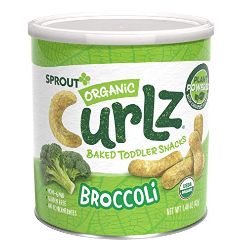 51-Fmr56cNL.jpg Sprout Organic Curlz Toddler Snacks, Broccoli, 1.48 Oz - Image 1
