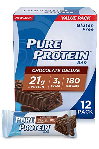 51ivuXoYUL.jpg Pure Protein Bars, High Protein, Nutritious Snacks to Support Energy, Low Sugar, Gluten Free, Chocolate Deluxe, 1.76 oz., 12 Count - Image 1